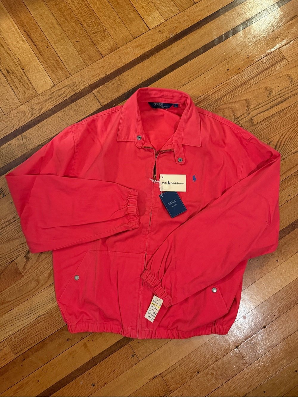 NEW Vintage Polo Ralph Lauren Harrington Jacket LARGE Bomber Canvas USA 1990s